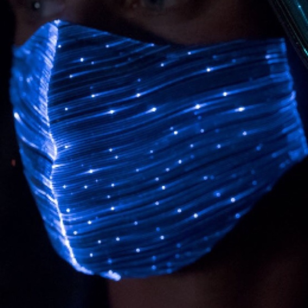 LED Color Changing Fiber Optic Rave Mask